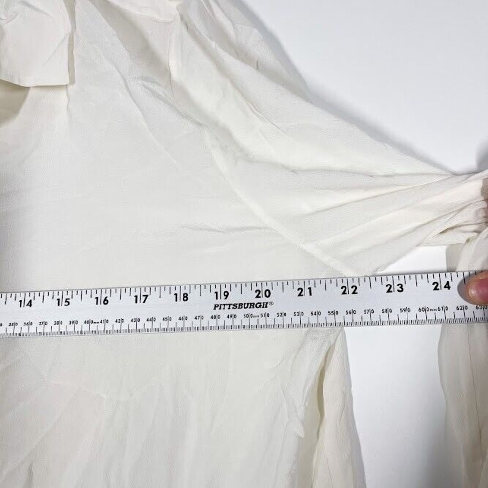 Everlane The Clean Silk Relaxed Shirt Womens Button Down Blouse Off White 12 NWT - Picture 6 of 10